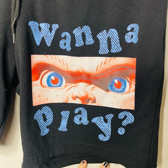 New Without Tags Chucky Wanna Play Good Guys Black Shorts Large - Picture 3 of 6